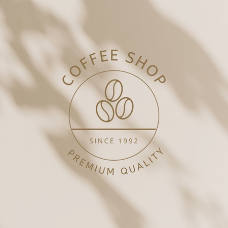 Aromatic Coffee in Cafe Logo 1080x1080pxデザインテンプレート