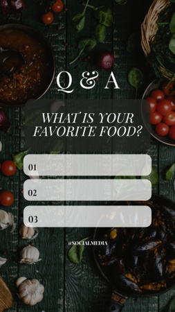 Modèle de visuel Question sur la nourriture préférée - Instagram Story