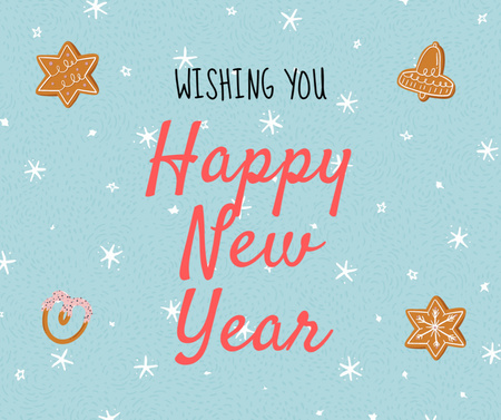 Ontwerpsjabloon van Facebook van Beste wensen voor het nieuwe jaar