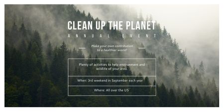 Ecological Event Foggy Forest View Image Design Template