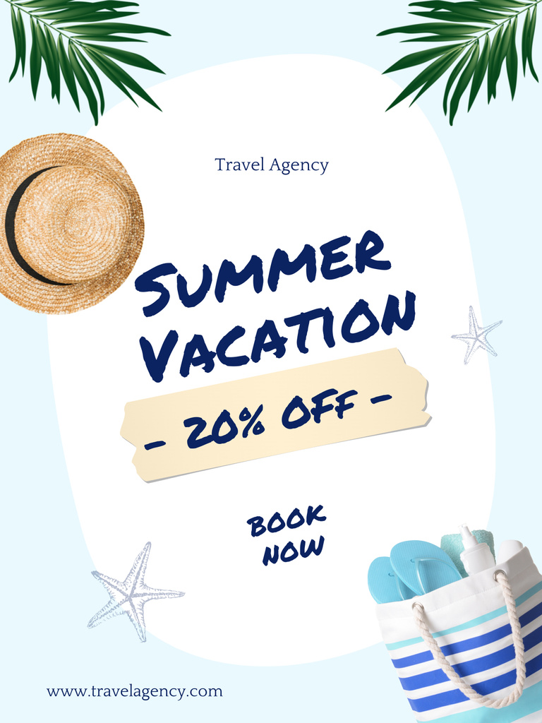 Summer Vacation Tour Discount Poster US Modelo de Design