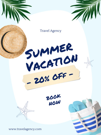 Summer Vacation Tour Discount Poster US Design Template