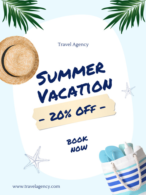 Summer Vacation Tour Discount Poster US Πρότυπο σχεδίασης