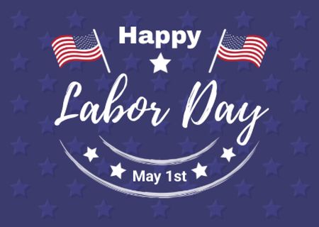 Ontwerpsjabloon van Card van Labor Day Celebration Announcement