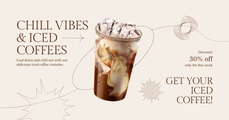 Tasty Iced Coffee Drink At Discounted Rates Offer Facebook AD Design Template