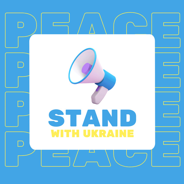 Designvorlage Loud Message Stop War in Ukraine für Instagram