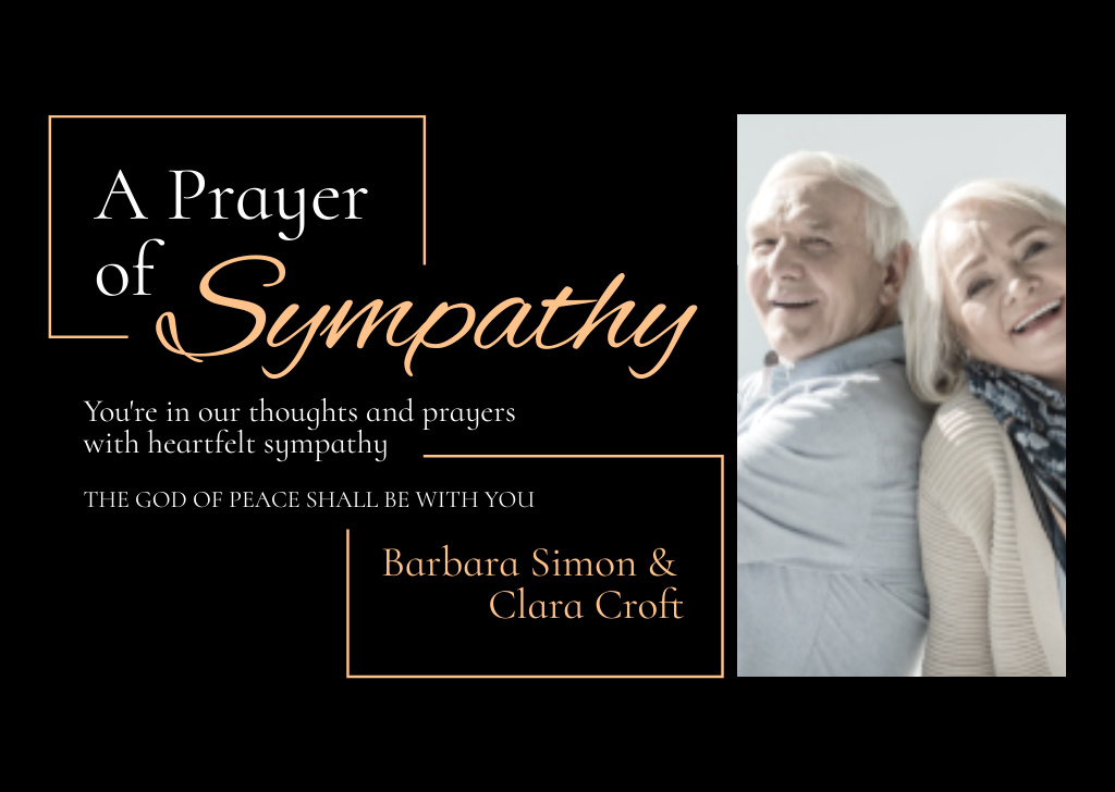 Sympathy Prayer for Loss Card Design Template