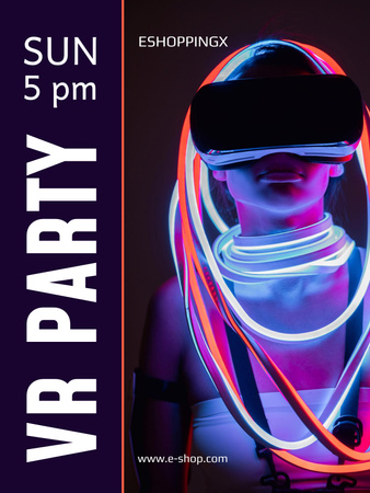 Designvorlage Einladung zur virtuellen Party für Poster 36x48in
