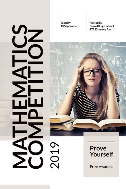 Mathematics competition Announcement Pinterest Design Template