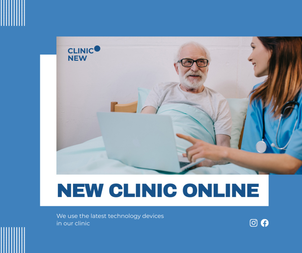Services of New Online Clinic Facebook Πρότυπο σχεδίασης