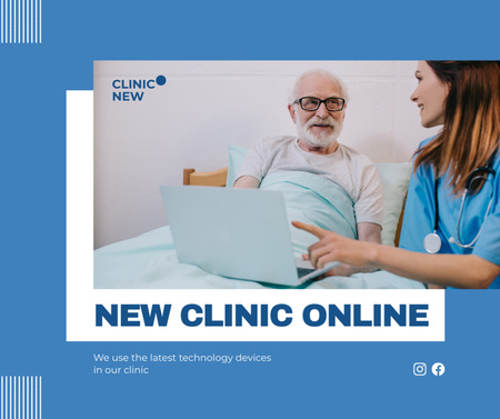 Template di design Servizi della nuova clinica online Facebook