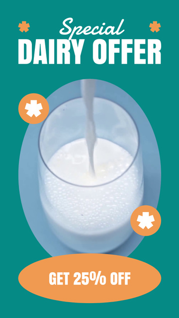 Designvorlage Fresh Pure Milk Bargains für Instagram Video Story