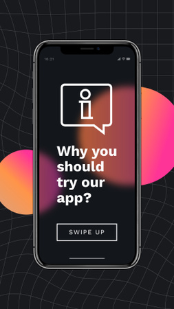 Designvorlage Startup Idea with App on Phone Screen für Instagram Story