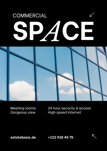 Offer of Commercial Space Rent Poster A3 Design Template