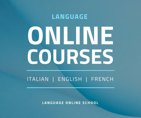 Anúncio de cursos de idiomas online Facebook Modelo de Design