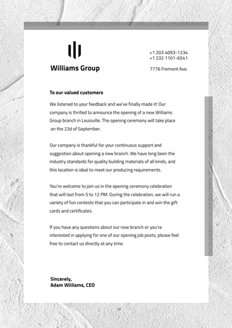 Designvorlage Business Company Official Event Announcement für Letterhead
