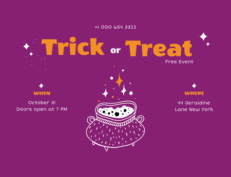 Template di design Evento di Halloween con la palla magica e le carte dei Tarocchi Invitation 13.9x10.7cm Horizontal