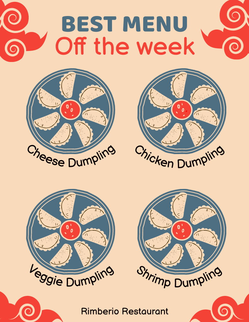 Modèle de visuel Offer Various Chinese Dumplings - Menu 8.5x11in