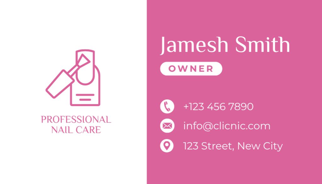 Professional Nail Care Services Business Card US tervezősablon