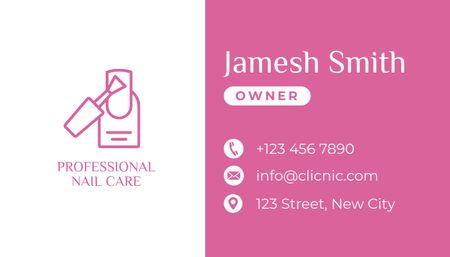 Professional Nail Services Business Card US Design Template
