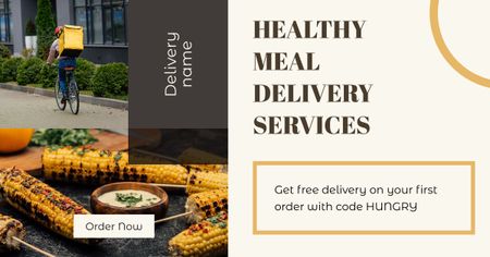 Healthy Food Delivery Services Facebook AD Design Template