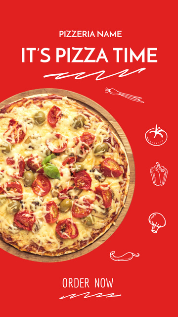 Pizza Time Ad Instagram Story Πρότυπο σχεδίασης