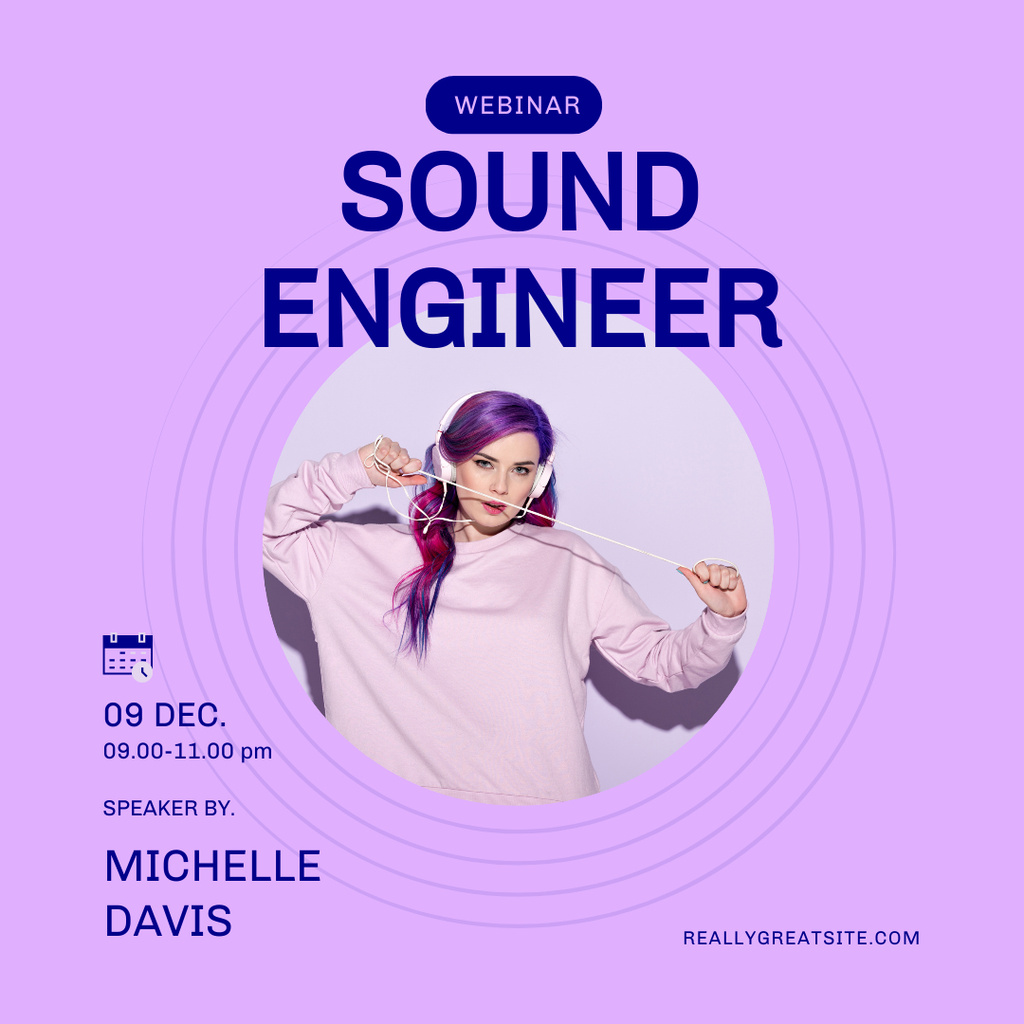 Sound Engineering Webinar Announcement Instagram Tasarım Şablonu