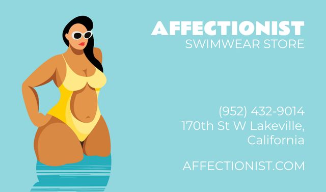 Swimwear Store Ad Business card Πρότυπο σχεδίασης