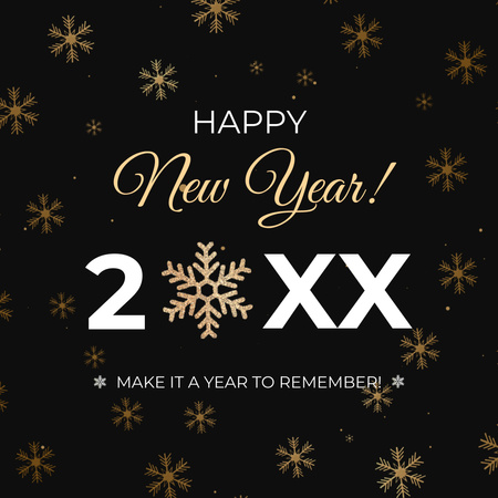 Shining Snowflakes And Marvelous New Year Greeting Animated Post Design Template
