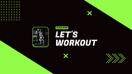 Designvorlage Sport-Workout-Motivation mit Menschen im Fitnessstudio für Youtube