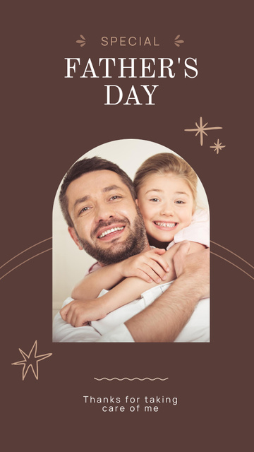 Father's Day Greeting on Brown Instagram Story Tasarım Şablonu
