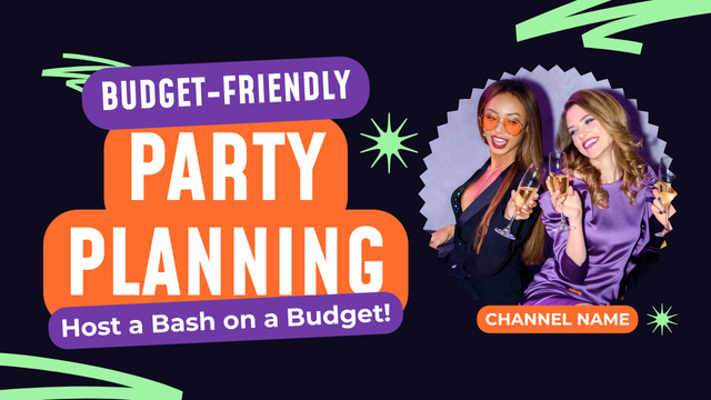 Budget-Friendly Party Planning Services Announcement Youtube Thumbnail Modelo de Design