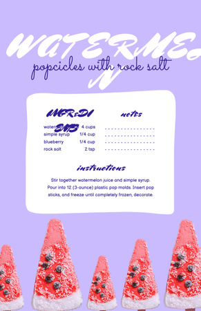 Szablon projektu arbuz popsicles gotowanie kroki Recipe Card