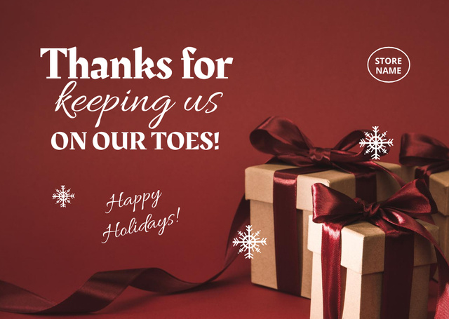Delightful Christmas Greetings with Cute Phrase In Red Postcard – шаблон для дизайну