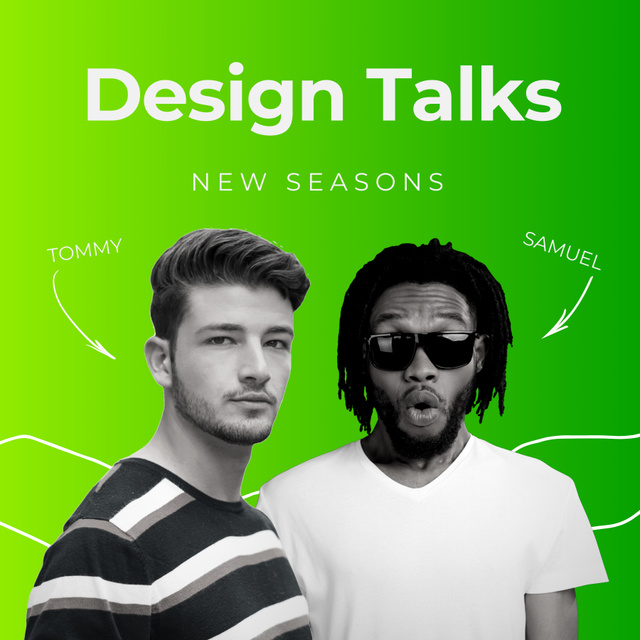 Plantilla de diseño de Podcast Design Talks Announcement Podcast Cover 