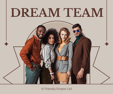 Team Building : Dream team Facebookデザインテンプレート