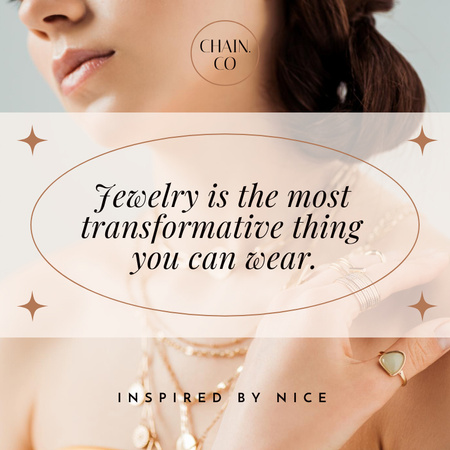 Ontwerpsjabloon van Social media van Inspirational Quote about Jewelry