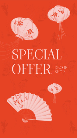 Chinese New Year Special Sale and Discounts Instagram Story Design Template