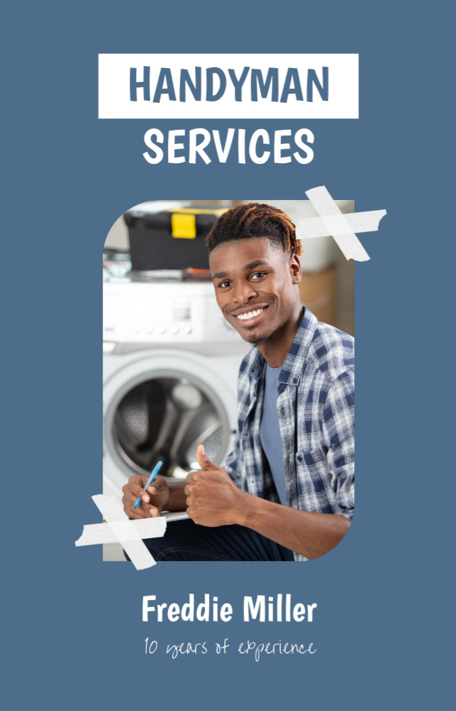 Knowledgeable Handyman Services Offer In Blue IGTV Coverデザインテンプレート
