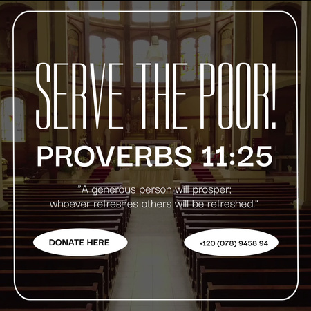 Donation Promotion In Church With Citation Animated Post Design Template