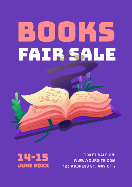 Ontwerpsjabloon van Poster van Sale on Book Fair
