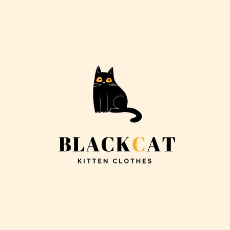Ontwerpsjabloon van Logo van Cat's Clothes Shop-embleem