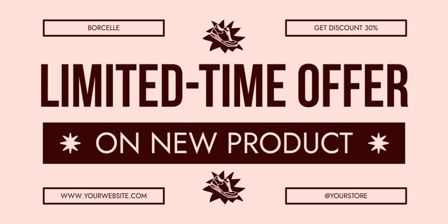 Ad of Limited Time Offer on New Product Twitter Design Template
