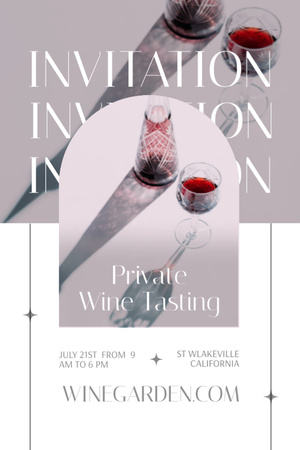 Wine Tasting Announcement Invitation 6x9in Modelo de Design