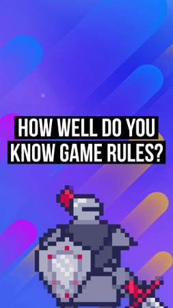 Pixel Knight And Quiz About Gameplay Instagram Video Story tervezősablon