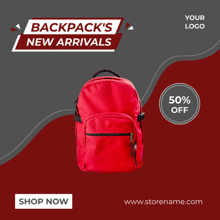 Ontwerpsjabloon van Instagram AD van Hiking Backpacks Sale Offer