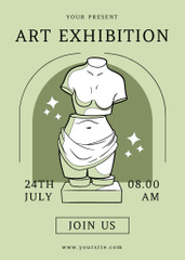 Art Exhibition Announcement with Antique Statue
