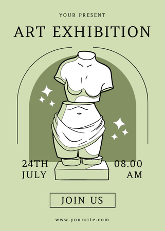 Platilla de diseño Art Exhibition Announcement with Antique Statue Flayer