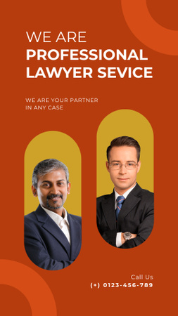Modèle de visuel Offre de services juridiques professionnels avec avocats - Instagram Story