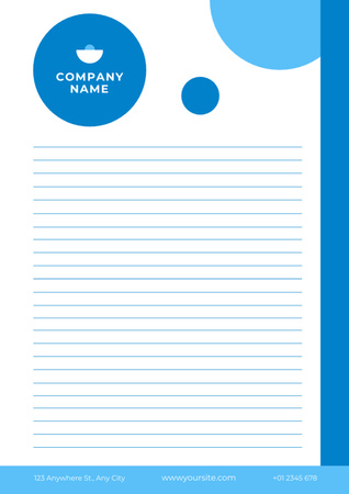 Carta da empresa com círculos azuis brilhantes Letterhead Modelo de Design